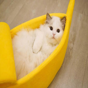 Banana Shape Pet Dog Cat Bed House Mat Durable Kennel Doggy Puppy Cushion Basket Warm Portable Dog Cat Supplies S/M/L/XL