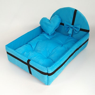 Cute Plush Cushion Pet Dog House Nest With Mat Warm Small Medium Dogs Pet Removable Mattress Cat Bed Dog Puppy Kennel