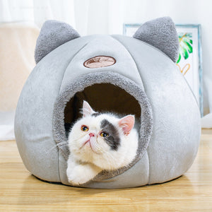 Foldable and Removable  Cat Bed Self Warming for Indoor Cat Dog House with Mattress Puppy Cage Lounger Grey ropa para perro Drop