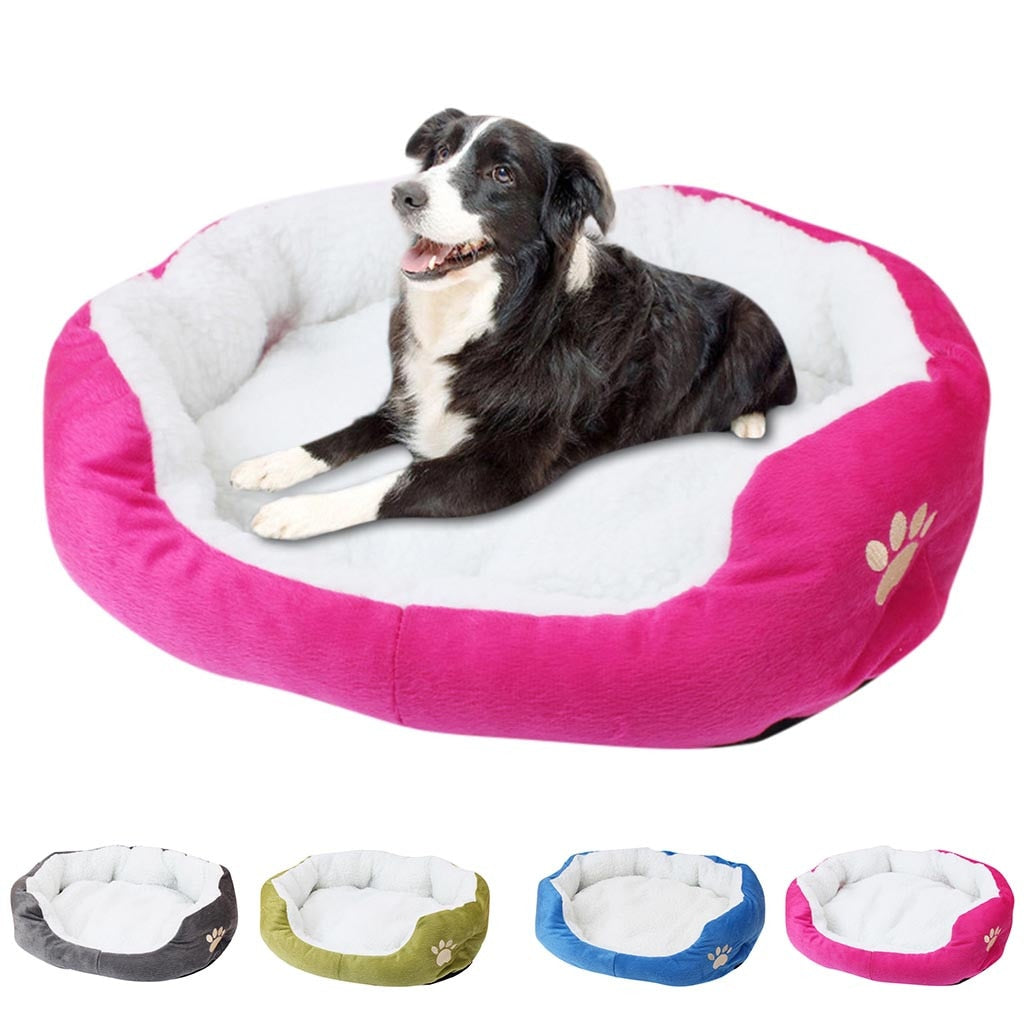 Gray Hot Pink Green Blue Pet Dog Puppy Cat Fleece Warm Bed House Plush Cozy Nest Mat Pad Sleeping nest Fleece Sleeping nest #W