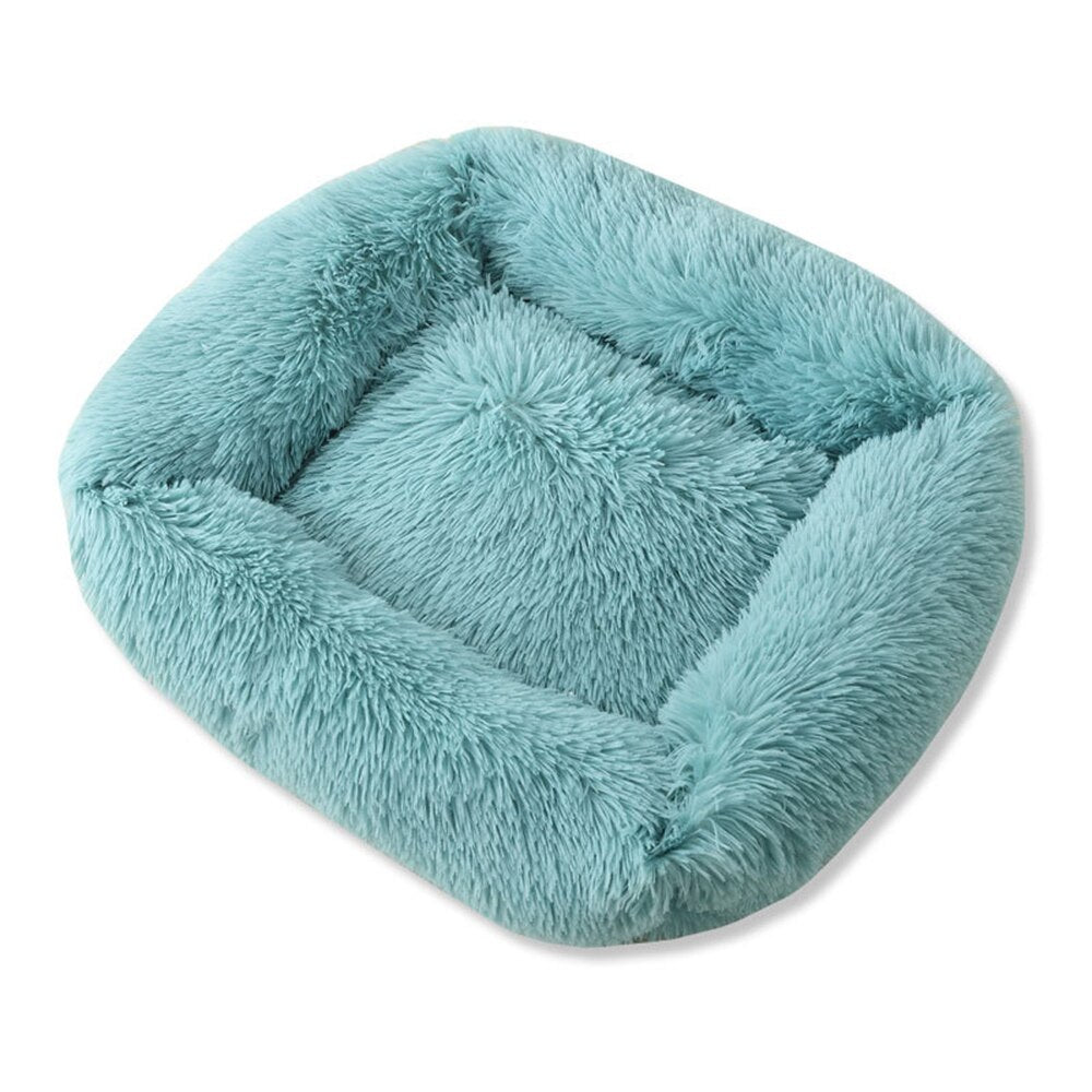 Long Plush Pet Bed Kennel Dog Square Cat Winter Warm Sleeping Bag Long Plush Puppy Cushion Mat Portable Cat Supplies 46/50/60cm