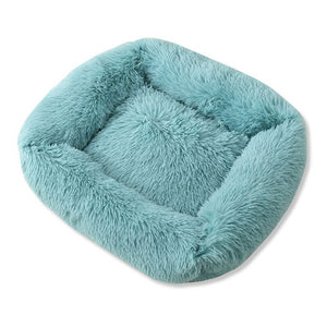 Long Plush Pet Bed Kennel Dog Square Cat Winter Warm Sleeping Bag Long Plush Puppy Cushion Mat Portable Cat Supplies 46/50/60cm