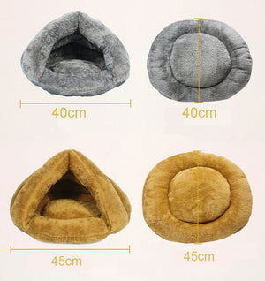 Pet bed for Cats Dogs Soft Nest Kennel Bed Cave House Sleeping Bag Mat Pad Tent Pets Winter Warm Cozy Beds 2 Size S L 3 Colors