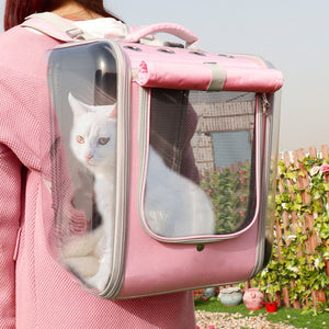 Portable Dog Cat Carrier Bag Breathable Space Capsule Astronaut Travel Bag Transparent Outdoor Small Cat Carrier Pet Backpack