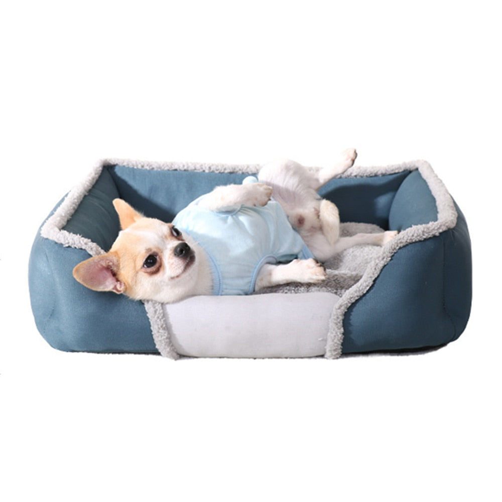 Washable Dog Bed Warm Pet Mat Portable Dog House Soft Pet Bed For Dogs Washable Pet Bed For Cat Puppy Cotton Kennel Cave