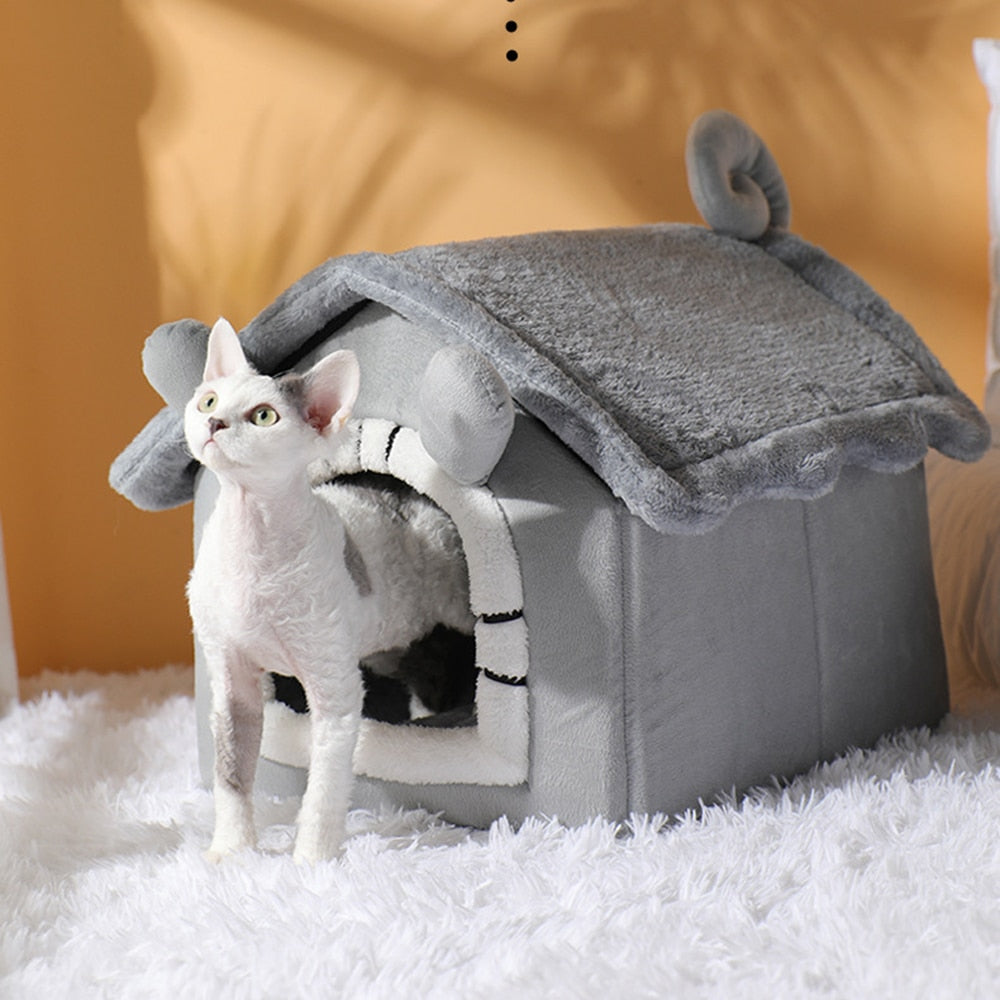 Winter Warm Cat Bed House Kennel Removable Pet Nest Cat Tent Dog Kennel Dog House Cushion Sofa Bed Pet Product Cat House Pet Bed