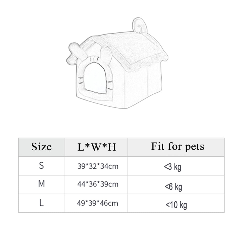 Winter Warm Cat Bed House Kennel Removable Pet Nest Cat Tent Dog Kennel Dog House Cushion Sofa Bed Pet Product Cat House Pet Bed