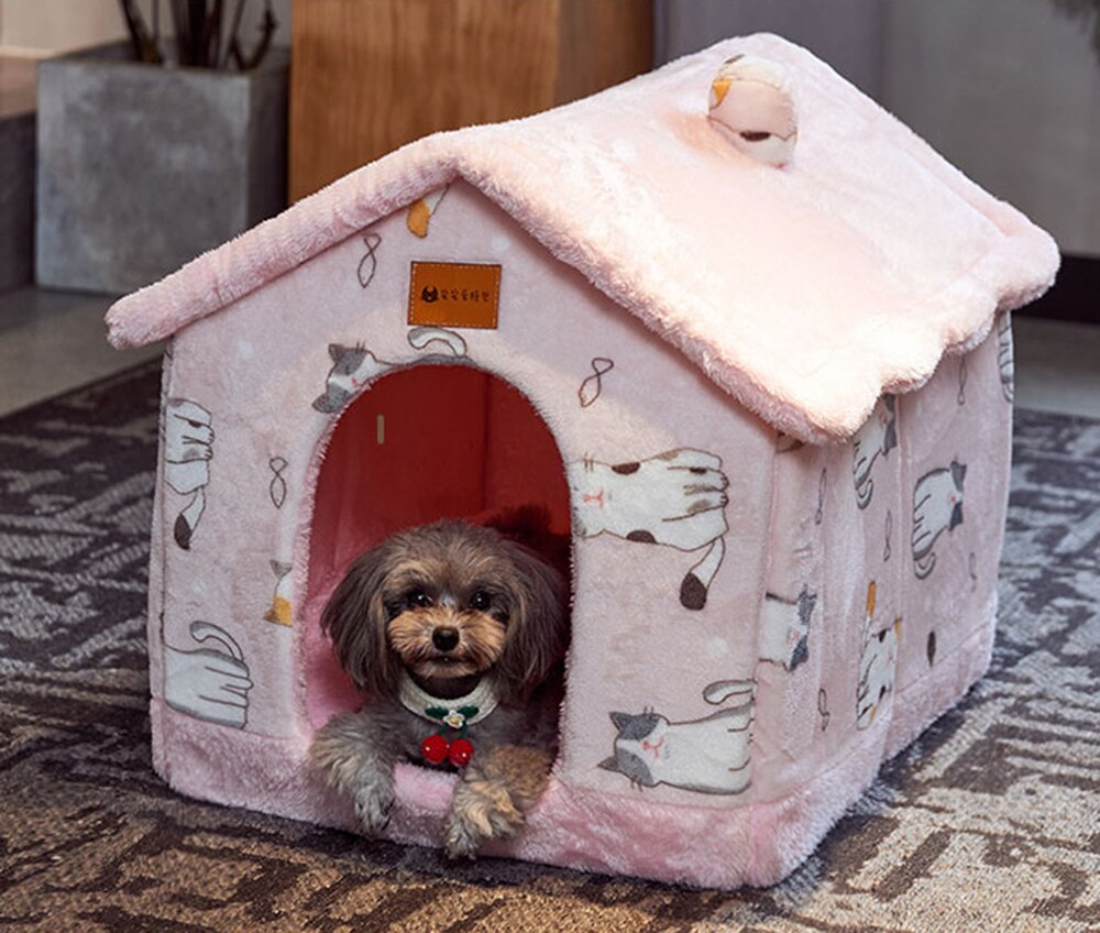 Winter Warm Cat Bed House Kennel Removable Pet Nest Cat Tent Dog Kennel Dog House Cushion Sofa Bed Pet Product Cat House Pet Bed