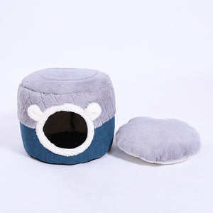 YOPETO Winter Warm Pet Cat Basket Bed Cat House Cave Kennel for Dog Puppy Home Sleeping Kennel Teddy Comfortable House Cat Bed