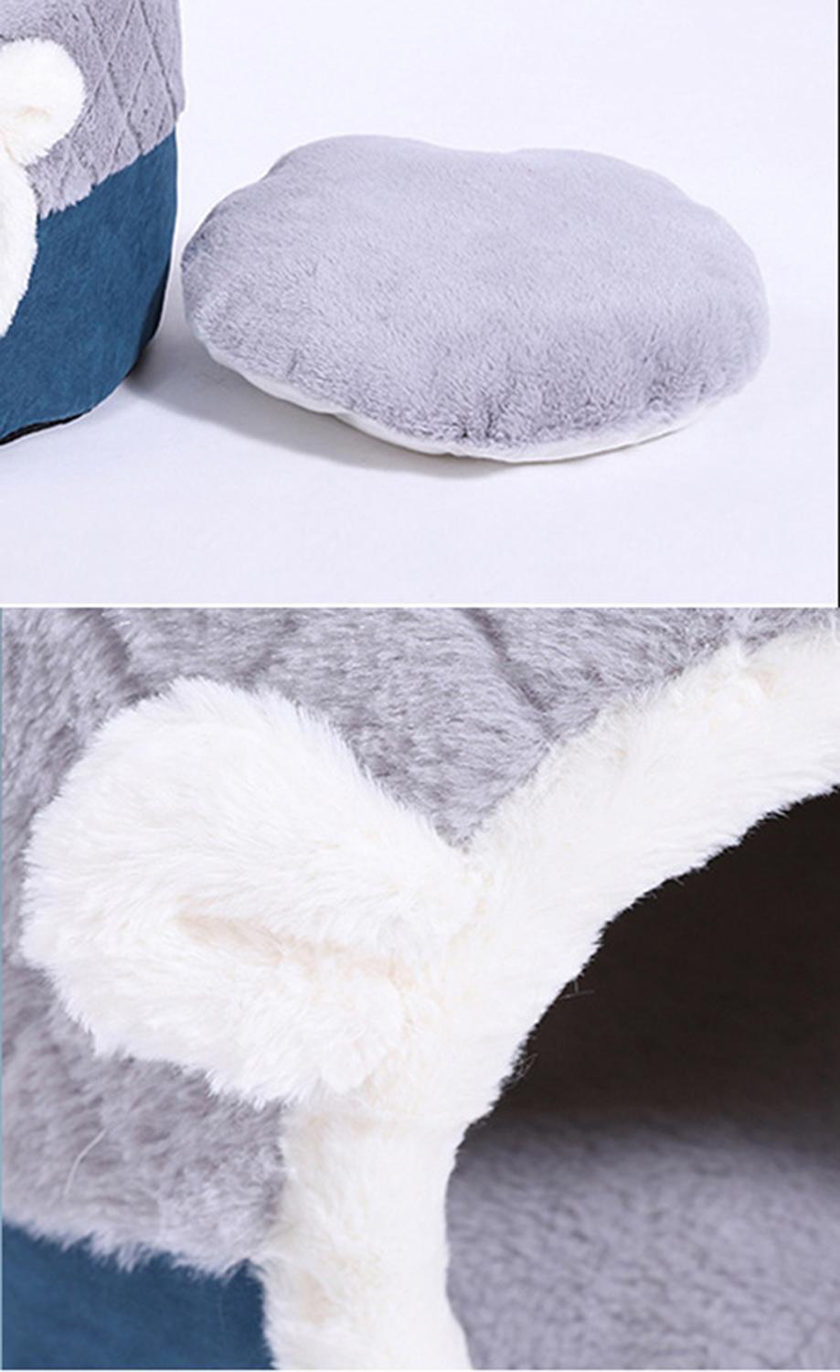 YOPETO Winter Warm Pet Cat Basket Bed Cat House Cave Kennel for Dog Puppy Home Sleeping Kennel Teddy Comfortable House Cat Bed