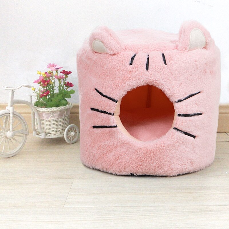 YOPETO Winter Warm Pet Cat Basket Bed Cat House Cave Kennel for Dog Puppy Home Sleeping Kennel Teddy Comfortable House Cat Bed