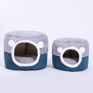 YOPETO Winter Warm Pet Cat Basket Bed Cat House Cave Kennel for Dog Puppy Home Sleeping Kennel Teddy Comfortable House Cat Bed